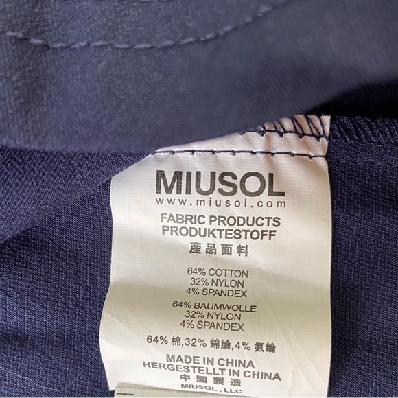 Miusol dress navy blue lace 3/4 sleeves stretchy A-Line midi small fit & flare - Picture 8 of 16